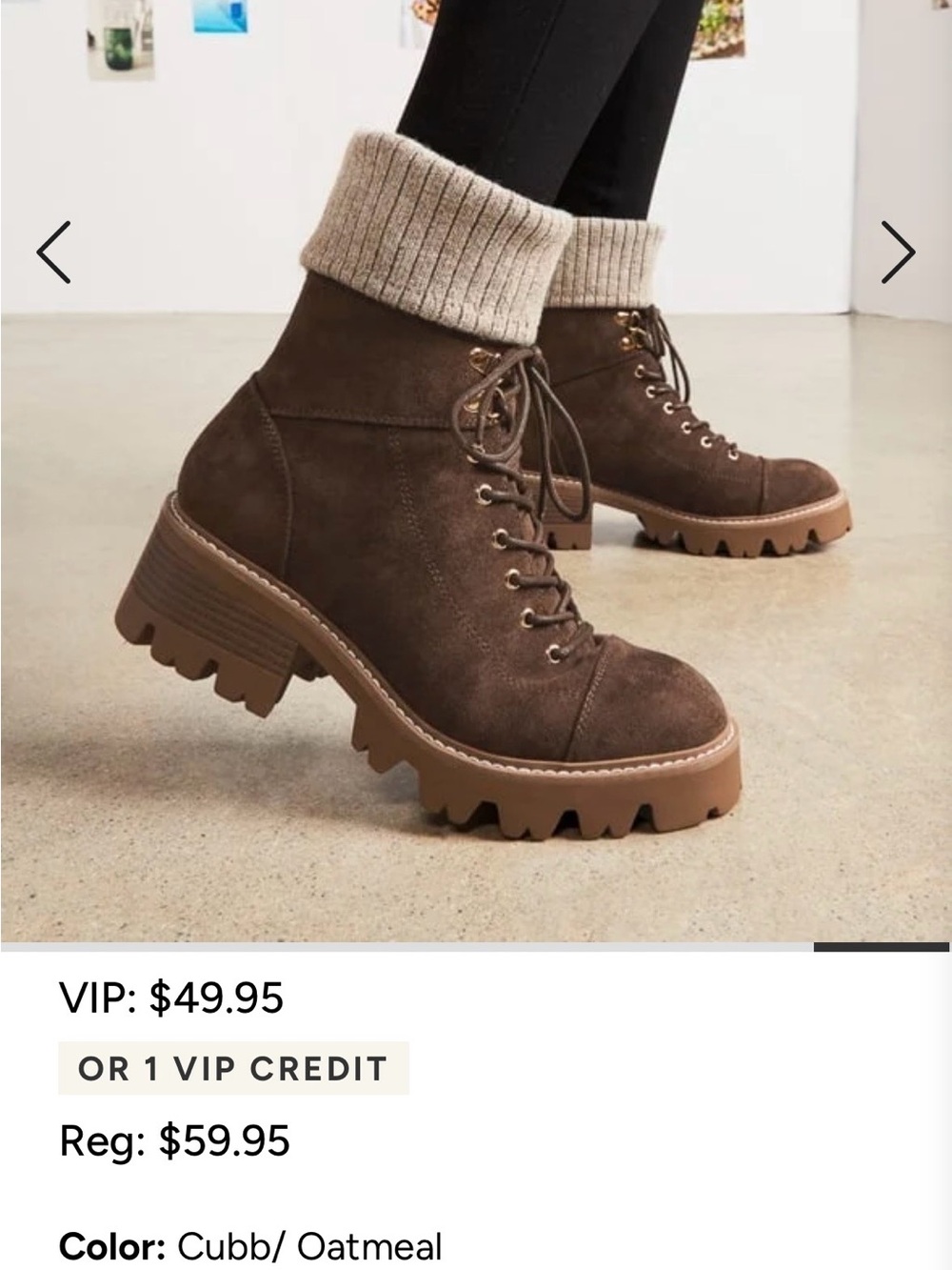 Just Fab Madrid Lug Sole Boots